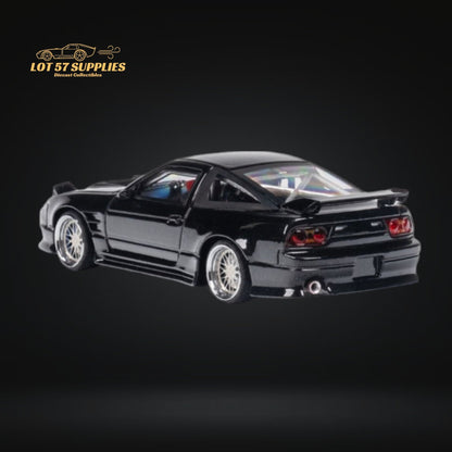 MicroTurbo 180SX Type X Metallic Black 1:64 - Evergreen Kings