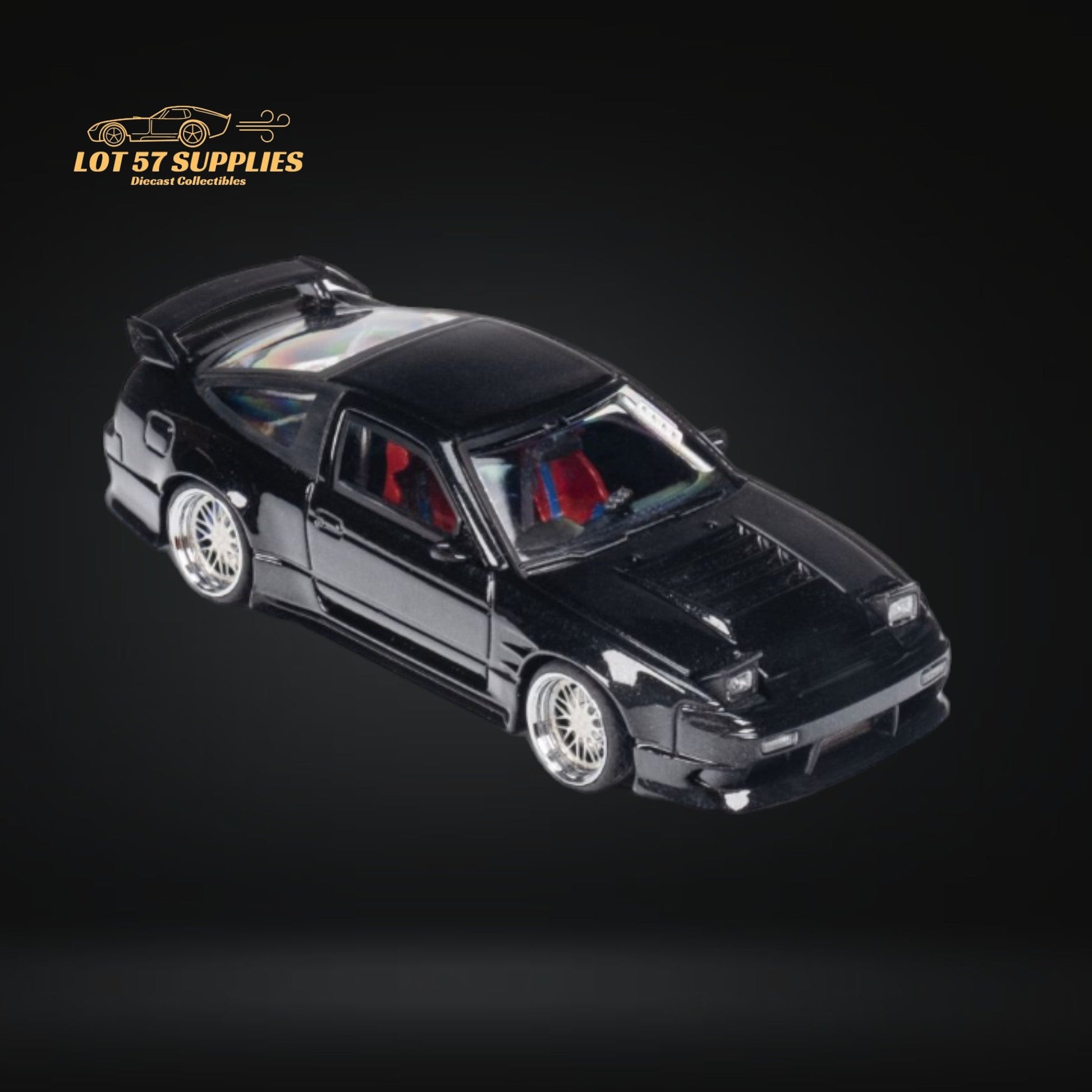 MicroTurbo 180SX Type X Metallic Black 1:64 - Evergreen Kings