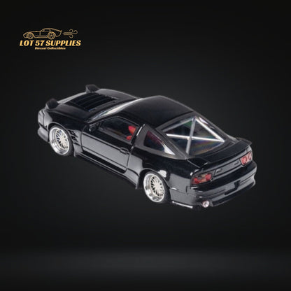 MicroTurbo 180SX Type X Metallic Black 1:64 - Evergreen Kings