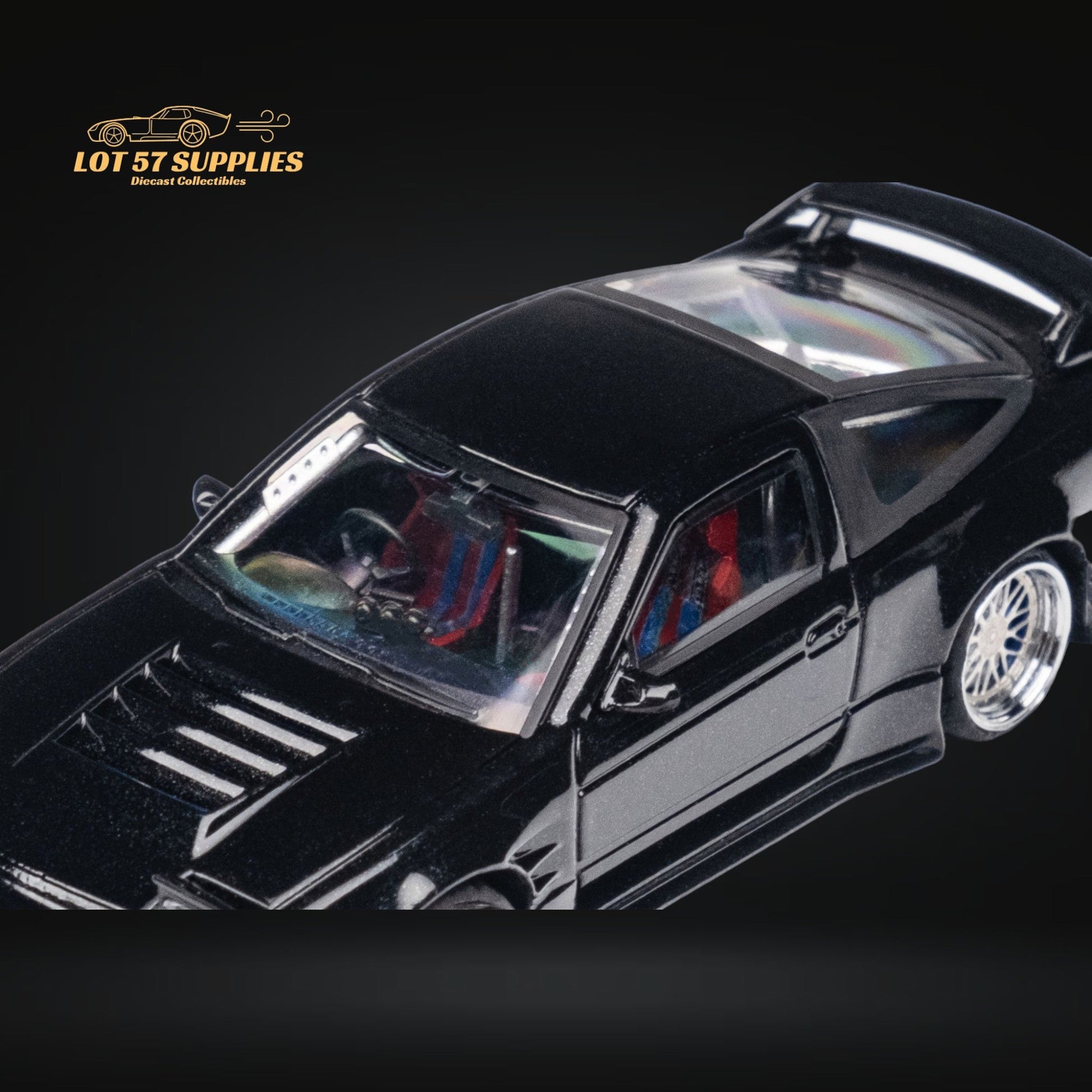 MicroTurbo 180SX Type X Metallic Black 1:64 - Evergreen Kings