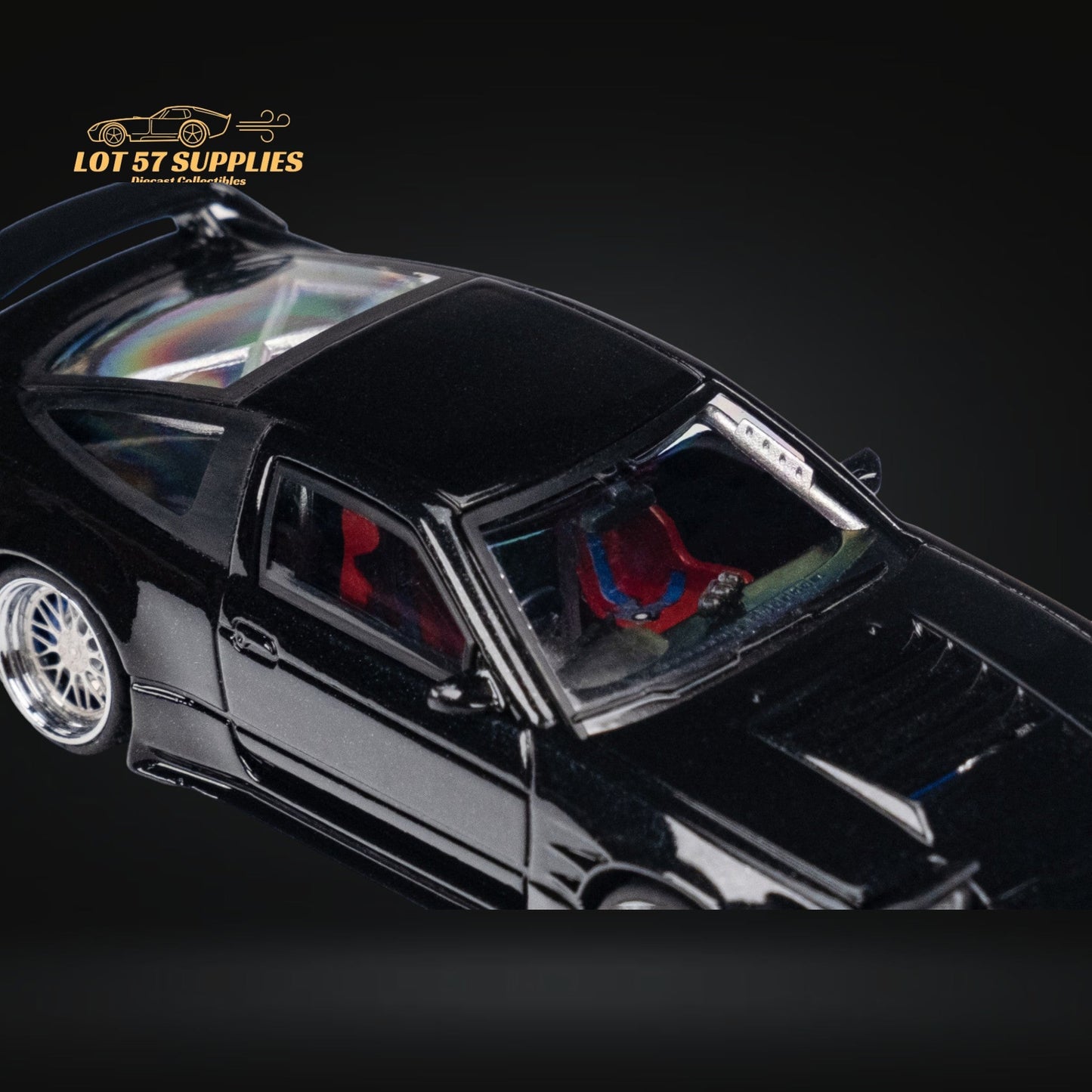 MicroTurbo 180SX Type X Metallic Black 1:64 - Evergreen Kings