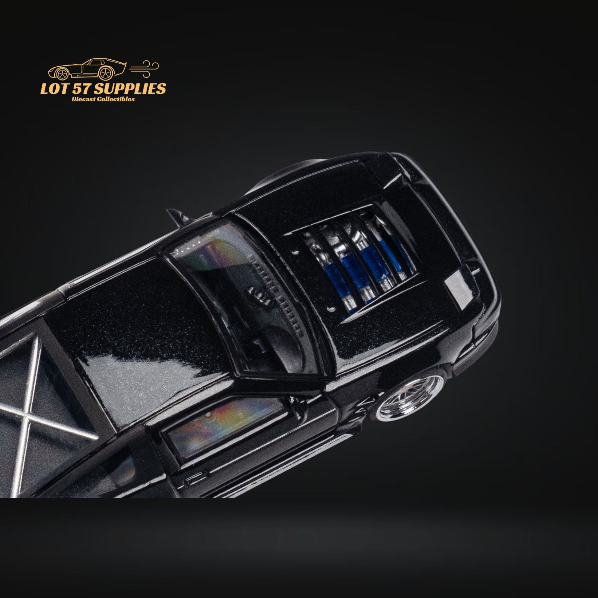 MicroTurbo 180SX Type X Metallic Black 1:64 - Evergreen Kings