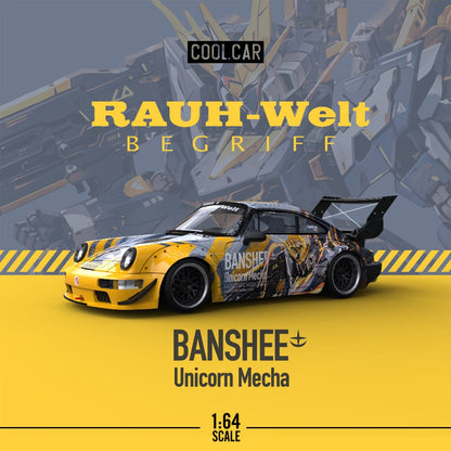 Diecast Porsche RWB 964 BANSHEE MECHA Livery 1:64 model in vibrant colors, detailed design, from Lot57Supplies Diecast Shop