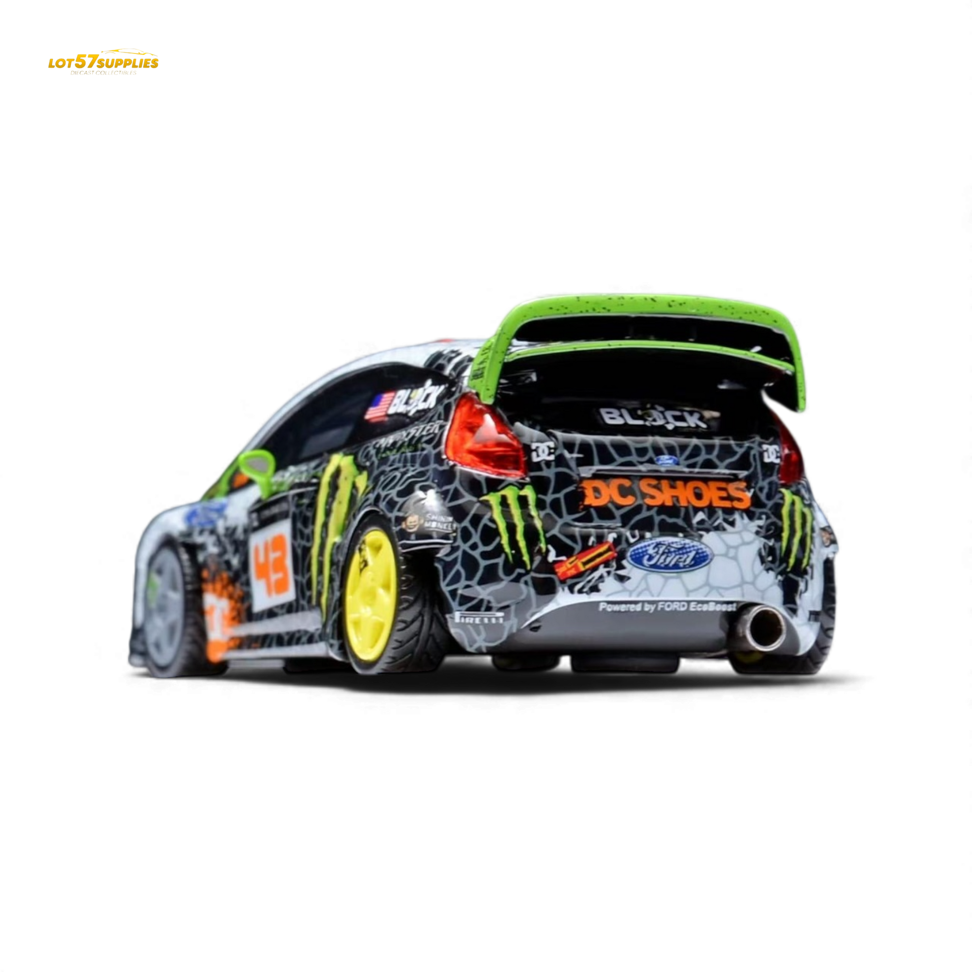 Pre-order Minicraftsman Ford Fiesta Gymkhana diecast model in 1:64 scale, showcasing detailed Ford vehicle with racing livery.