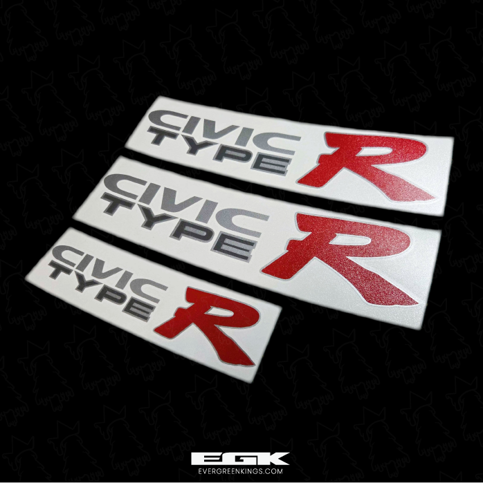 EK9 Civic Type R Decal Set | Silver Outline | OEM Size