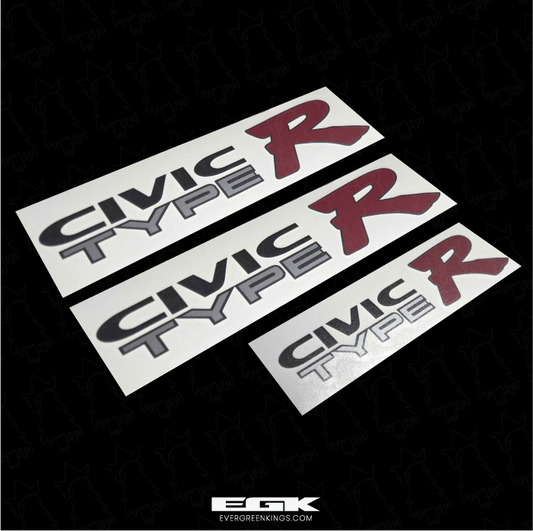 EK9 Civic Type R Decal Set | Black Outline | OEM Size
