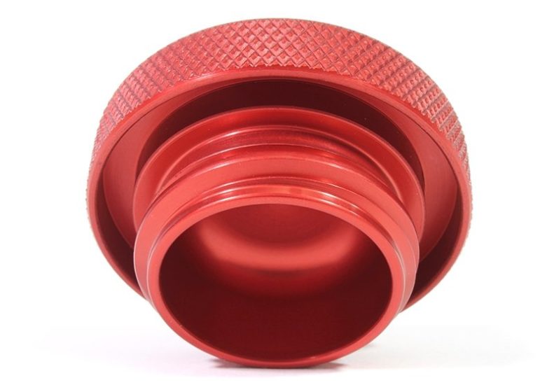 JDMuscle Perrin oil fill cap for Subaru WRX, STI, BRZ, FRS, 86 models, black metal engine oil cap with logo detail.