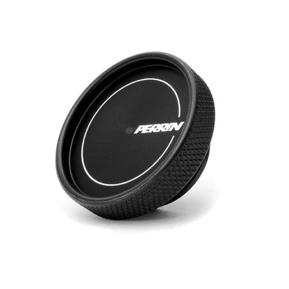 JDMuscle Perrin oil fill cap for Subaru WRX, STI, BRZ, FRS, and 86 models, metal engine oil cap with brand logo.