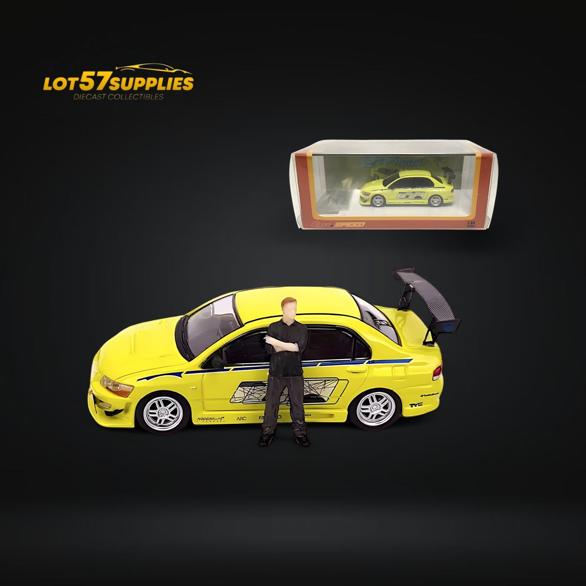 Fast Speed Mitsubishi Lancer Evolution EVO VII FNF Green Livery 1:64 - Evergreen Kings