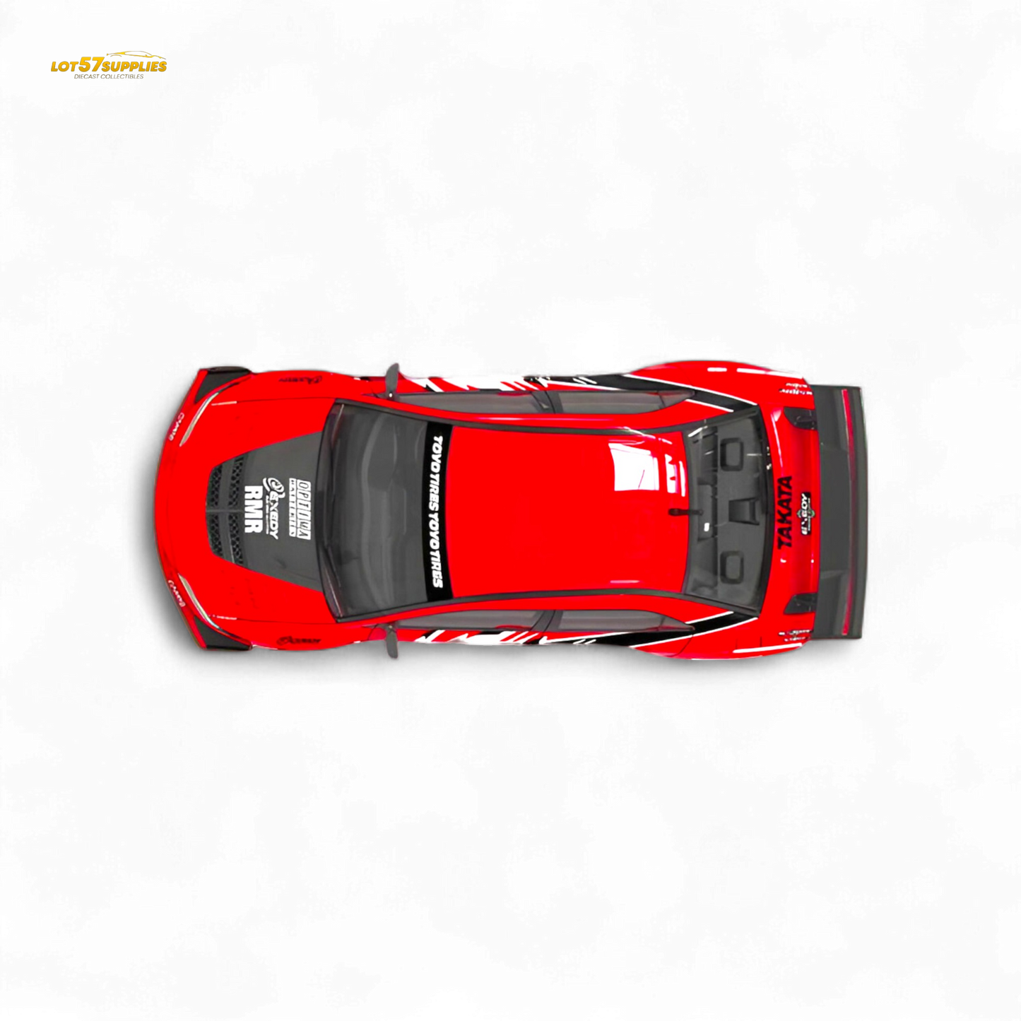 Diecast Mitsubishi Lancer EVO 9th Gen model in 1:64 scale by Lot57Supplies, showcasing detailed exterior design.