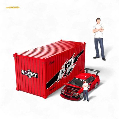 Diecast Mitsubishi Lancer EVO 9th Gen model by Lot57Supplies, 1:64 scale, detailed miniature car for collectors and enthusiasts.