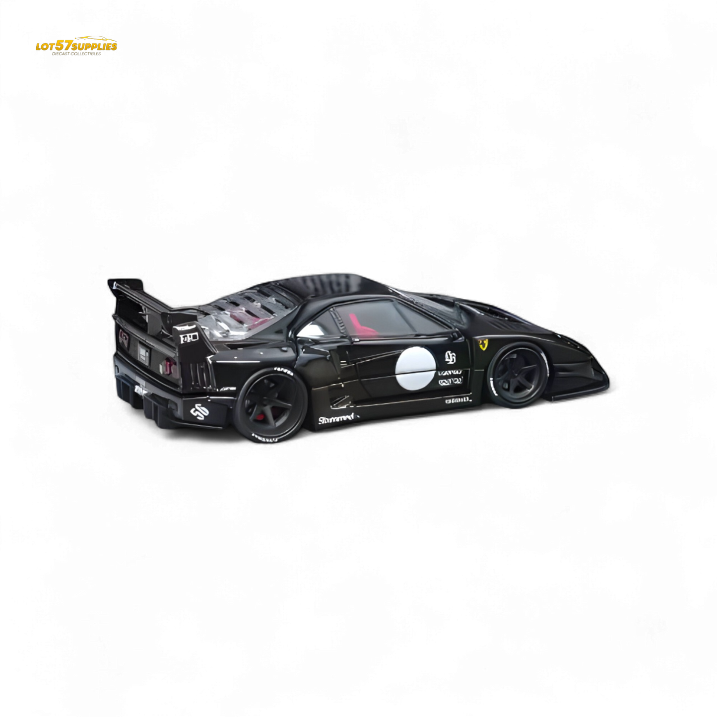 Black Ferrari F40 model car in 1:64 scale by Star Model, featuring detailed diecast construction and authentic design.