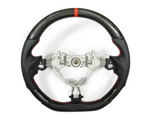 FactionFab carbon fiber and leather steering wheel for 2017+ Subaru BRZ and Toyota 86