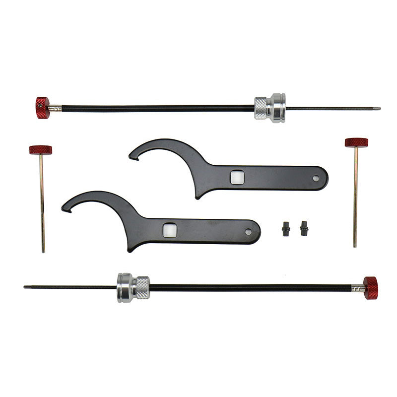 FactionFab V2 FR-Spec Coilovers for 2005-2007 Subaru STI, showing the adjustable coilover shocks with branding and mounting components.