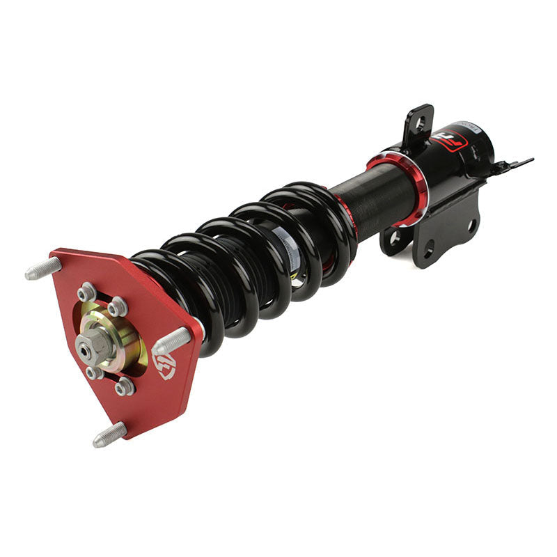 FactionFab V2 FR-Spec coilovers for 2022+ Subaru WRX, showing the adjustable coilover shock absorber with branding and mounting hardware.