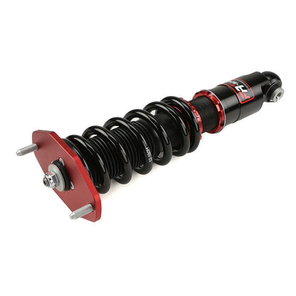 FactionFab V2 FR-Spec coilovers installed on a 2022+ Subaru WRX, showcasing adjustable suspension components and sleek design.