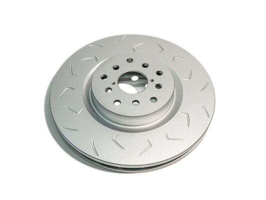 FactionFab V2 Slotted Front Brake Rotor - 2004-2017 Subaru STI (Dual Drilled)