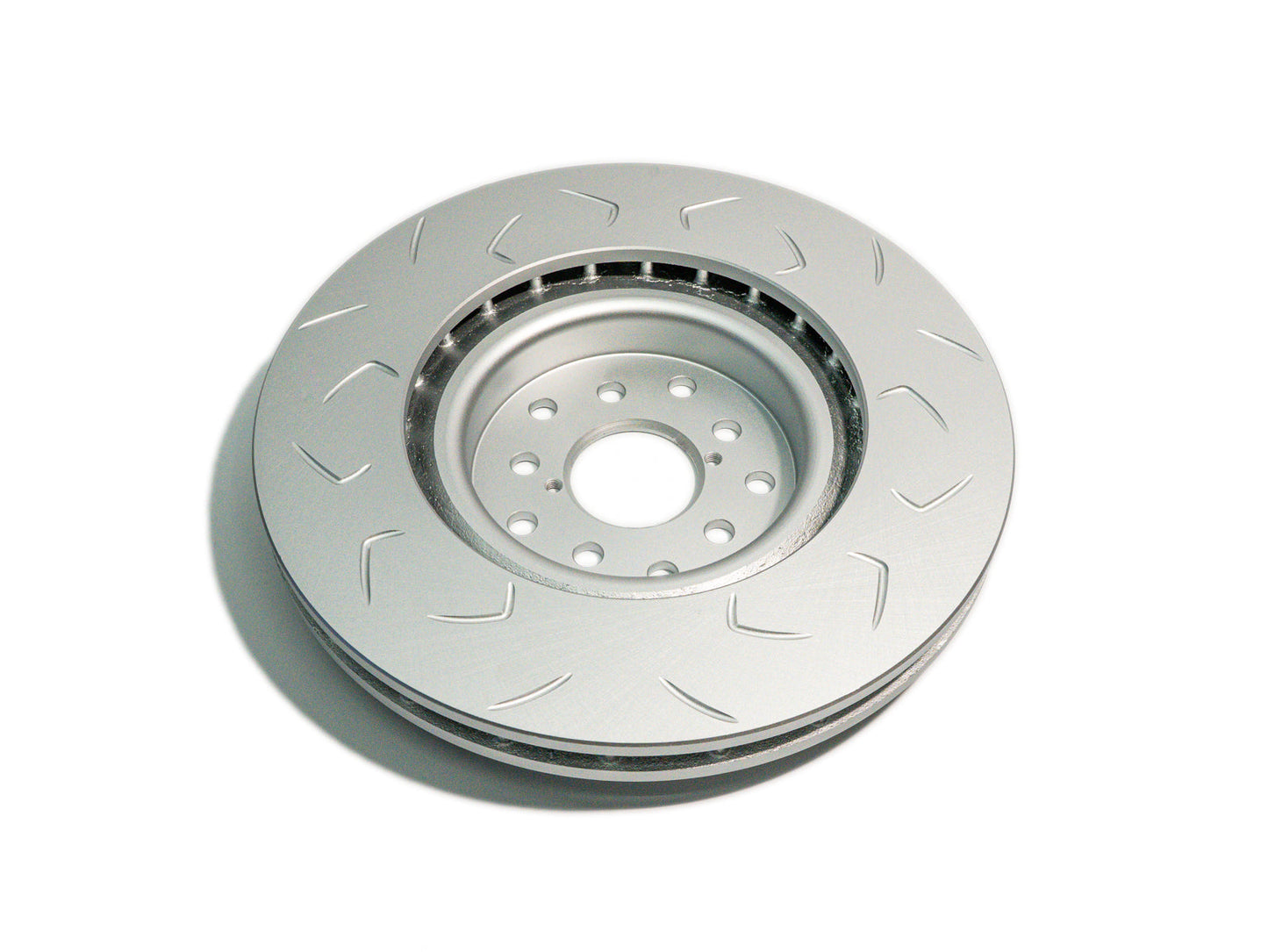 FactionFab V2 Slotted Front Brake Rotor - 2004-2017 Subaru STI (Dual Drilled)