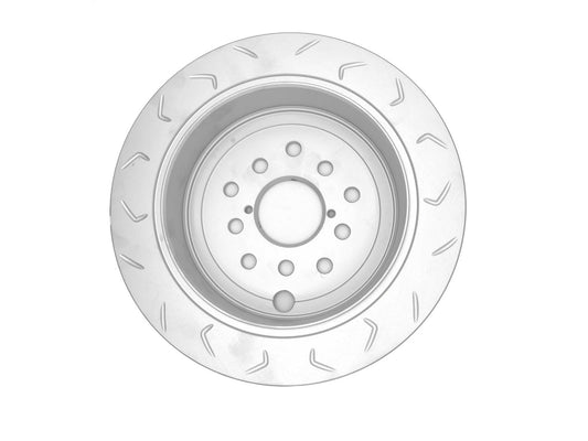 FactionFab V2 Slotted Rear Brake Rotor - 2008-2021 Subaru WRX (Dual Drilled)