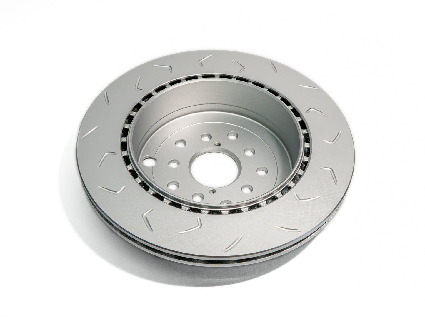 FactionFab V2 Slotted Rear Brake Rotor - 2008-2017 Subaru STI (Dual Drilled)
