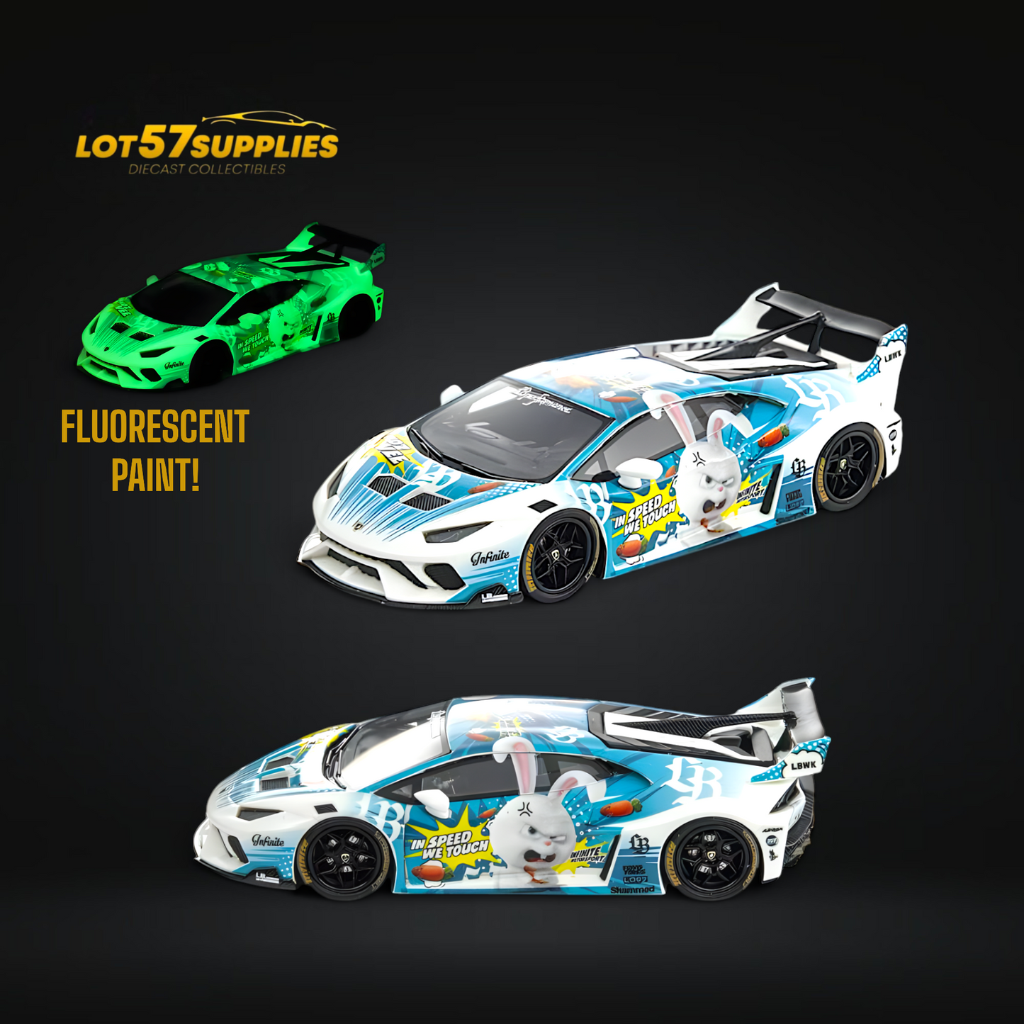 Lamborghini Huracan GT LP610 diecast model in luminous flame design, 1:64 scale, detailed collectible by Lot57Supplies Diecast Shop