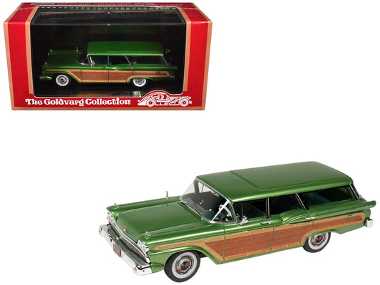1959 Ford Country Squire Sherwood Green Metallic with Woodgrain Sides and Green Interior Limited Edition to 200 pieces Worldwide 1/43 Model Car by Goldvarg Collection