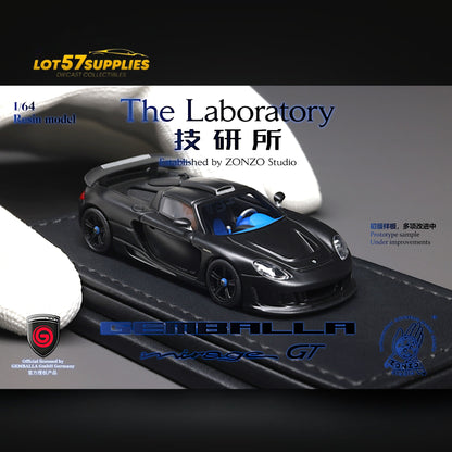 Gemballa Mirage GT miniature diecast car in matte black resin, 1:64 scale, detailed model from Lot57Supplies Diecast Shop