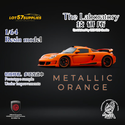 (Pre-Order) The Laboratory X Gemballa Mirage GT Metallic Orange 1:64 Resin - Evergreen Kings