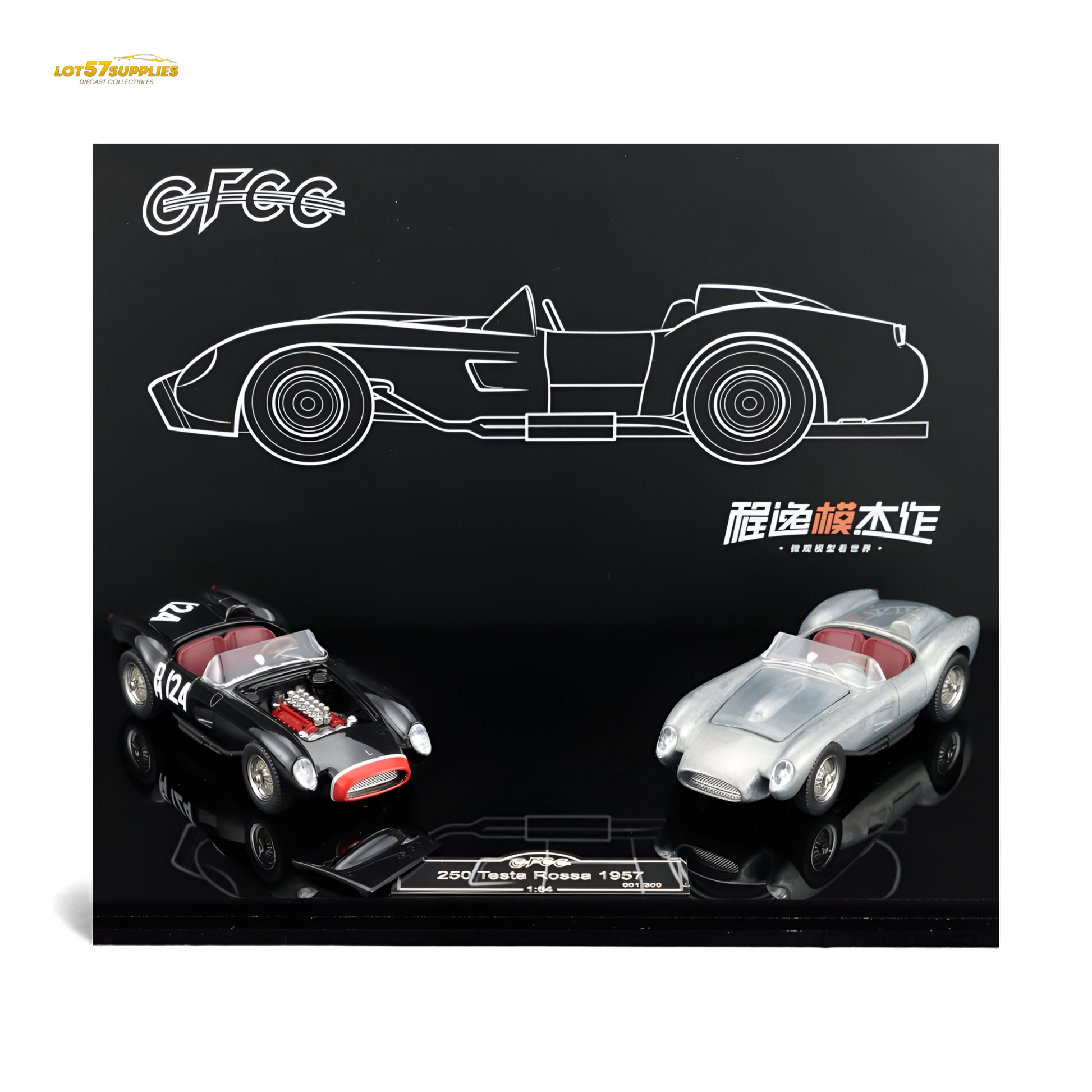 GFCC 250 Testa Rossa Black Beauty Double Car Set 1:64 - Evergreen Kings
