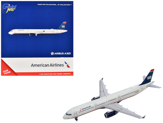 Airbus A321 Commercial Aircraft "American Airlines - US Airways Heritage Jet" (N578UW) White with Blue Tail 1/400 Diecast Model Airplane by GeminiJets