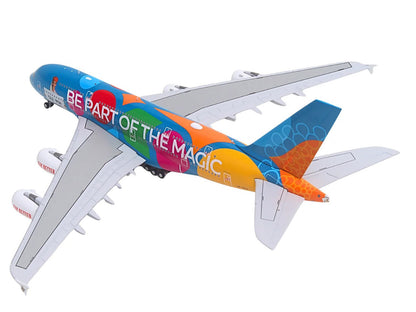 Airbus A380-800 Commercial Aircraft "Emirates Airlines - Destination Dubai" (A6-EES) Blue with Graphics 1/400 Diecast Model Airplane by GeminiJets