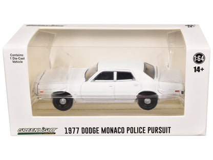 1977-78 Dodge Monaco Police Pursuit White "Hot Pursuit - Hobby Exclusive" Series 1/64 Diecast Model Car by Greenlight