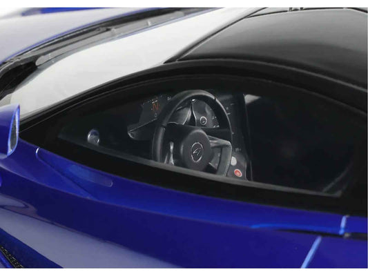 2023 McLaren 750S Coupe Blue Metallic with Black Top 1/18 Model Car by GT Spirit