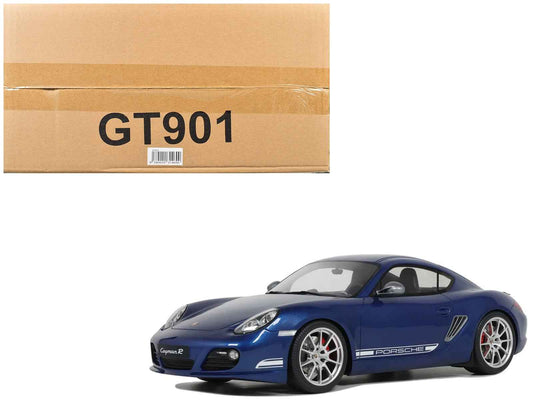 2012 Porsche Cayman R Aqua Blue Metallic 1/18 Model Car by GT Spirit