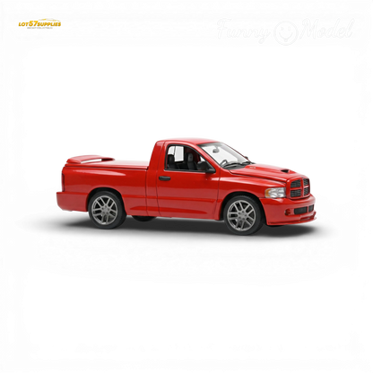 Red Dodge SRT-10 flame model car in 1:64 scale, featuring detailed design and vibrant flame graphics.