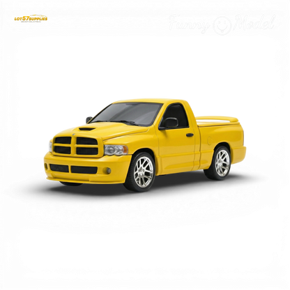 Yellow Dodge RAM SRT-10 diecast model in 1:64 scale, featuring detailed design from Lot57Supplies Diecast Shop.
