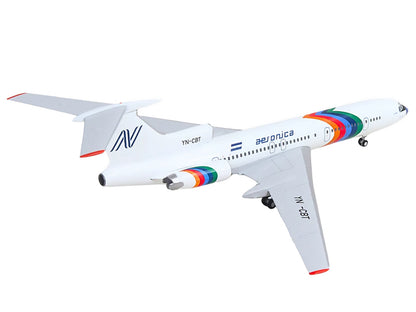 Tupolev TU-154M Commercial Aircraft "Aeronica" (YN-CBT) White with Stripes 1/200 Diecast Model by Herpa