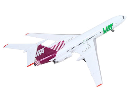 Tupolev TU-154M Commercial Aircraft "Air Via" (LZ-MIG) White with Red Tail 1/200 Diecast Model by Herpa