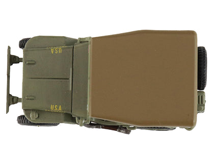 U.S. 1/4 ton Military Vehicle Olive Drab "Gen. Douglas MacArthur Leyte WWII" (1945) United States Army "Ground Power Series" 1/72 Diecast Model by Hobby Master