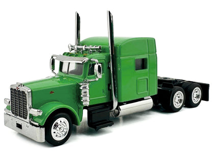 Peterbilt 389 Truck Tractor with Sleeper Cab Lime Green 1/87 (HO) Scale Plastic Model Car by HO Logistics