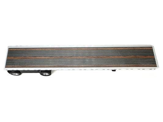 High Boy Spread Axle Flatbed Trailer White 1/87 (HO) Plastic Model Car by HO Logistics