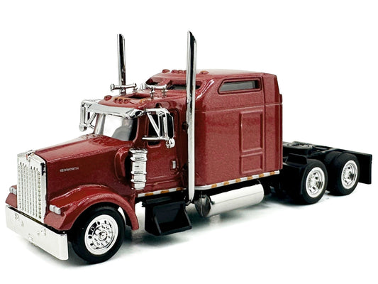 Kenworth W900L Truck Tractor with Sleeper Cab Red Metallic 1/87 (HO) Scale Plastic Model Car by HO Logistics