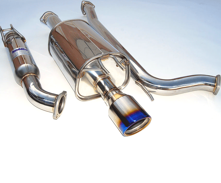 JDMuscle Invidia Q300 titanium tip cat-back exhaust system for 2006-2011 Honda Civic Si sedan, shown in detailed image.