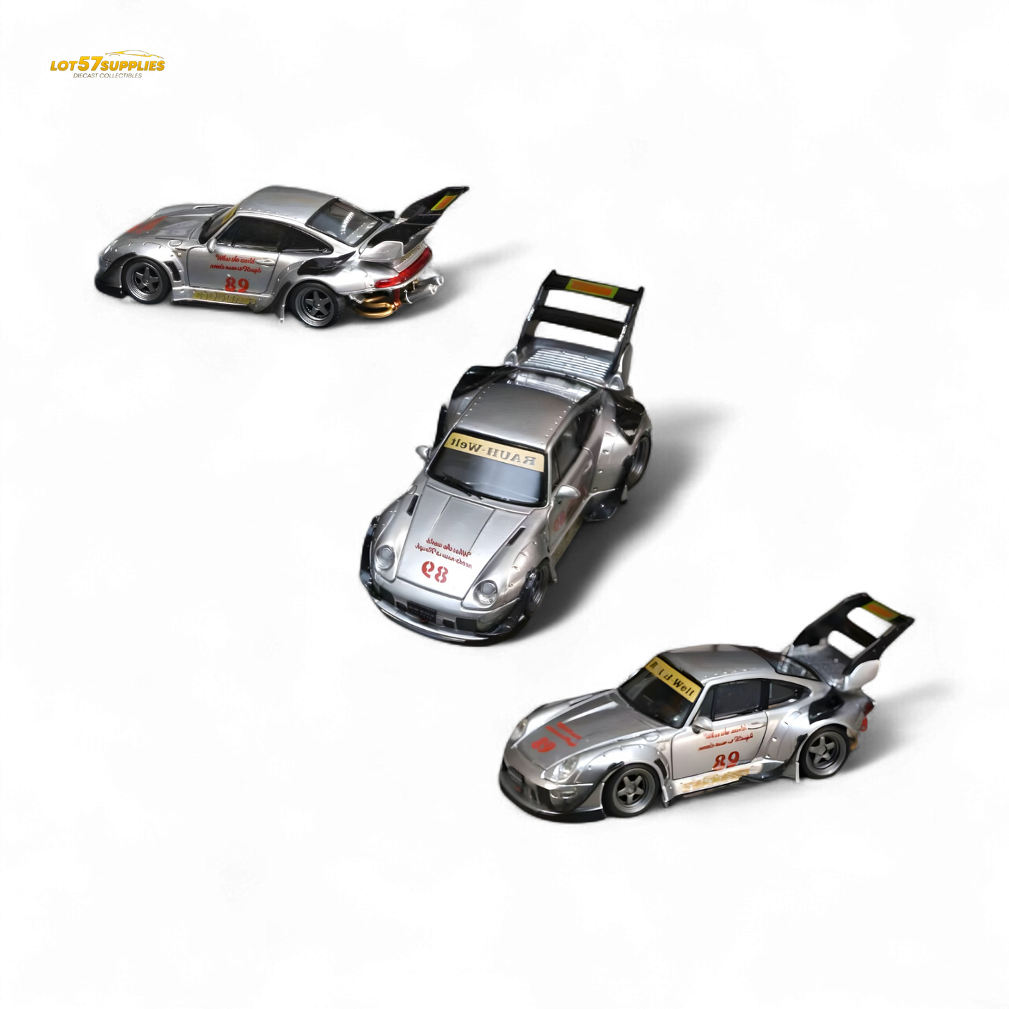 Street Weapon Porsche RWB 993 Double Exhaust Heavenly Livery Higher Tail 1:64 - Evergreen Kings