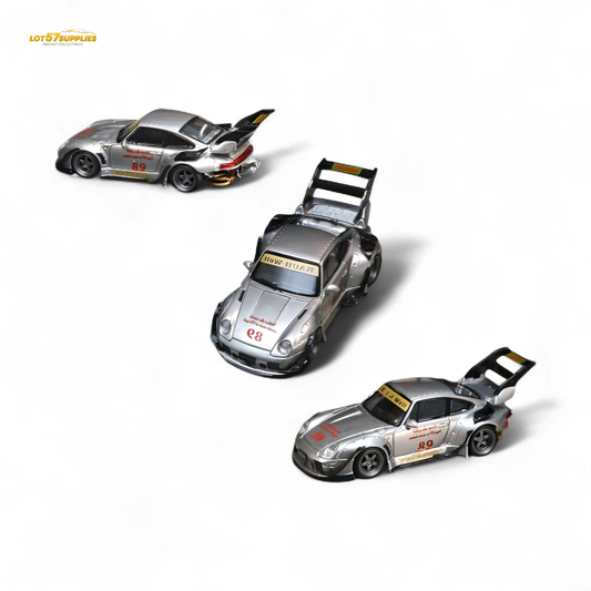Street Weapon Porsche RWB 993 Double Exhaust Heavenly Livery Higher Tail 1:64 - Evergreen Kings