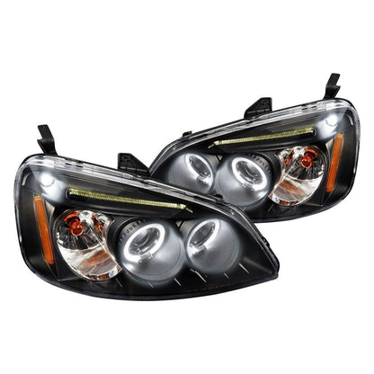 Spec-D 01-03 Honda Civic 2/4dr Halo Projector Headlights Black - Evergreen Kings