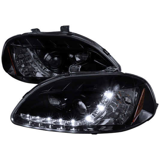 Spec-D 96-98 Honda Civic R8 Style Projector Headlights Smoked - Evergreen Kings