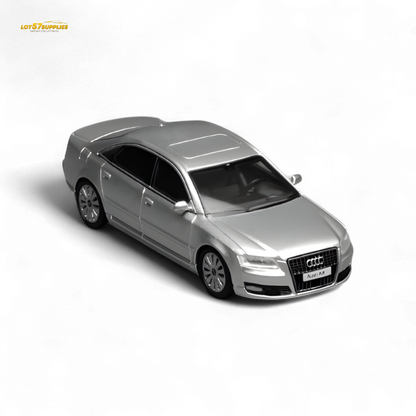Miniature Audi A8 D3 Facelift diecast model by Lot57Supplies, detailed 1:64 scale car for collectors and enthusiasts.