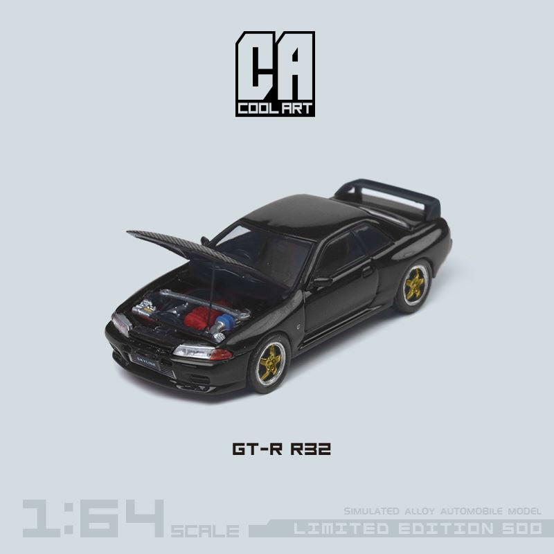 Cool ART Nissan Skyline GT-R R32 With Openable Hood 1:64 - Evergreen Kings