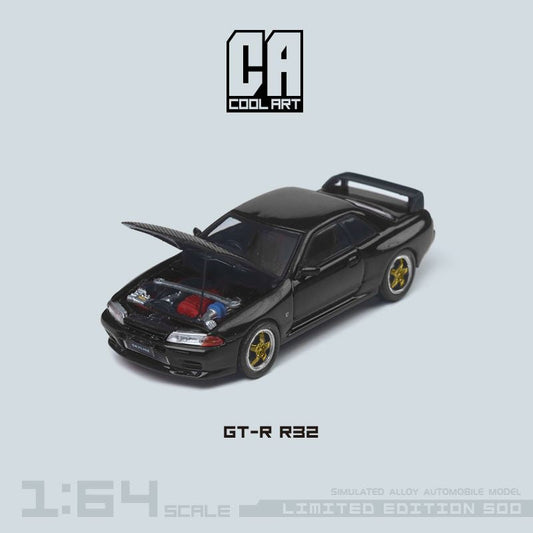 Cool ART Nissan Skyline GT-R R32 With Openable Hood 1:64 - Evergreen Kings